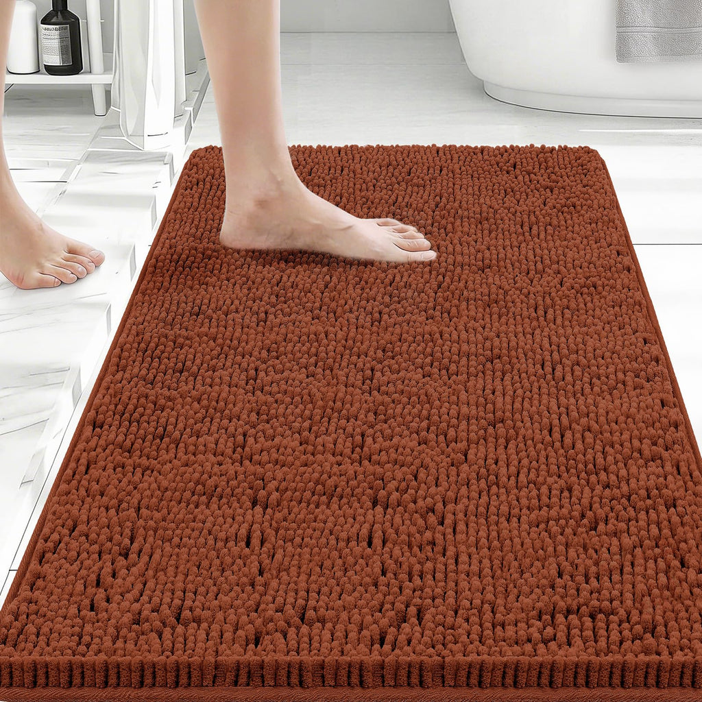 Bcoimo Bathroom Rugs 24x17, Bath Mats for Bathroom Non Slip with Rubber Backing,High Absorbent Microfiber Bath Rugs Quick Drying, Machine Washable, Durable Decor