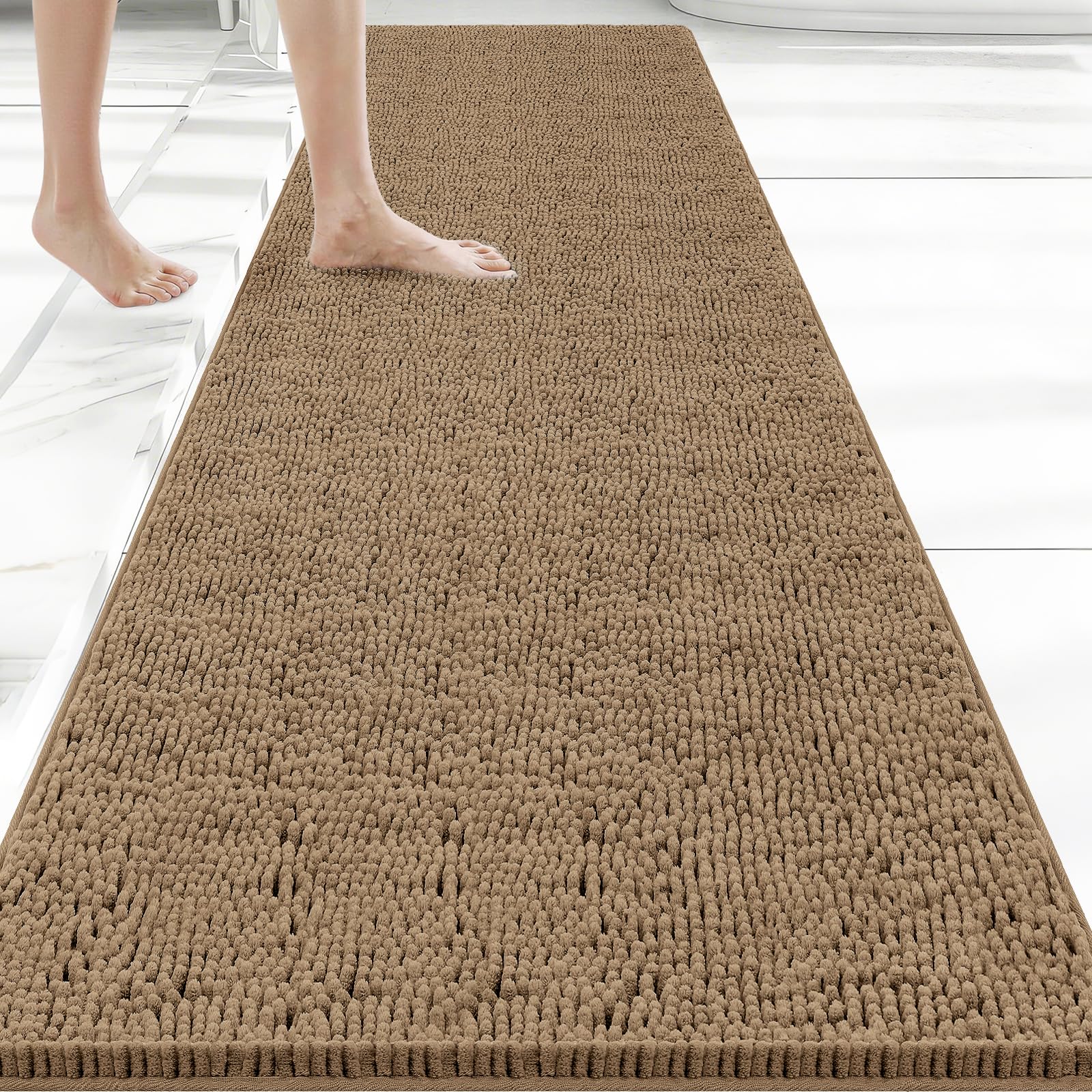 Bcoimo Bathroom Rugs 24x17, Bath Mats for Bathroom Non Slip with Rubber Backing,High Absorbent Microfiber Bath Rugs Quick Drying, Machine Washable, Durable Decor