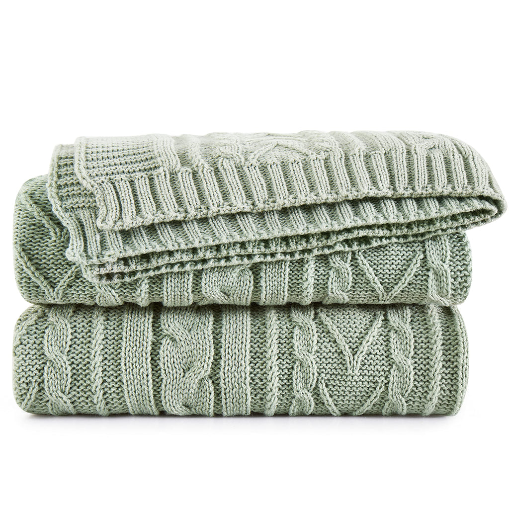 Aormenzy Navy Blue Cable Knit Throw Blanket Queen Size for Bed Couch Sofa, Super Soft Cozy Knitted Blanket 90" x 90" Bed Blankets Full Size