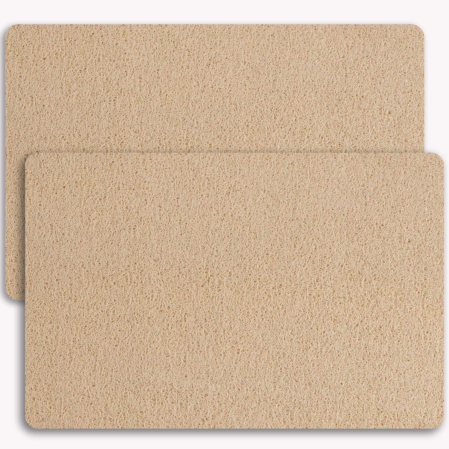 Hargiis Non Slip Bathtub Mat, Foot Scrubber Anti Slip Fast Drying Shower Mat for Tub, Floor,Bathroom, Home, Kitchen, Hotel, Beige, 24x16 Inches
