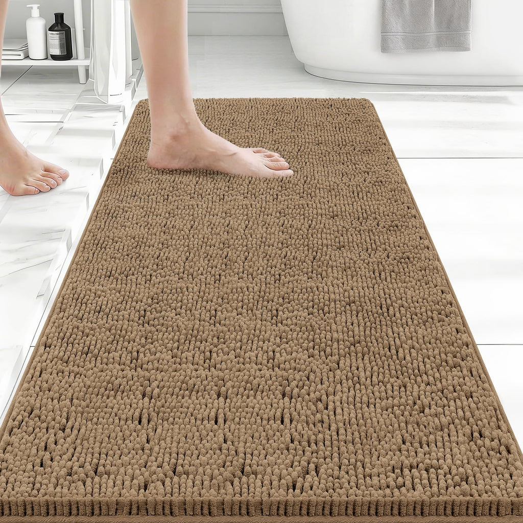 Bcoimo Bathroom Rugs 24x17, Bath Mats for Bathroom Non Slip with Rubber Backing,High Absorbent Microfiber Bath Rugs Quick Drying, Machine Washable, Durable Decor