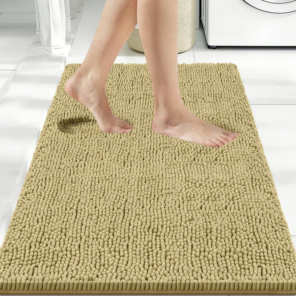 Bcoimo Bathroom Rugs 24x17, Bath Mats for Bathroom Non Slip with Rubber Backing,High Absorbent Microfiber Bath Rugs Quick Drying, Machine Washable, Durable Decor