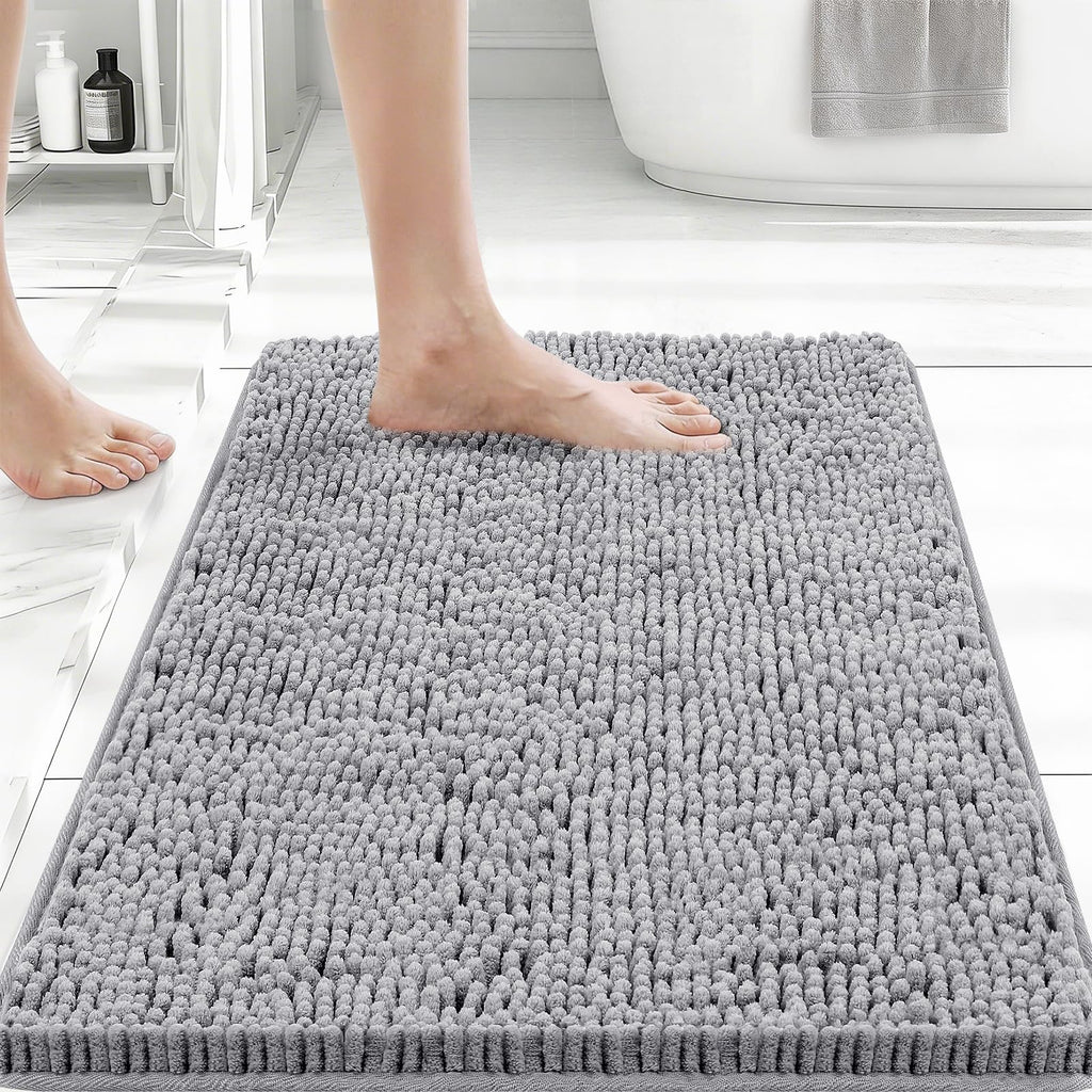 Bcoimo Bathroom Rugs 24x17, Bath Mats for Bathroom Non Slip with Rubber Backing,High Absorbent Microfiber Bath Rugs Quick Drying, Machine Washable, Durable Decor