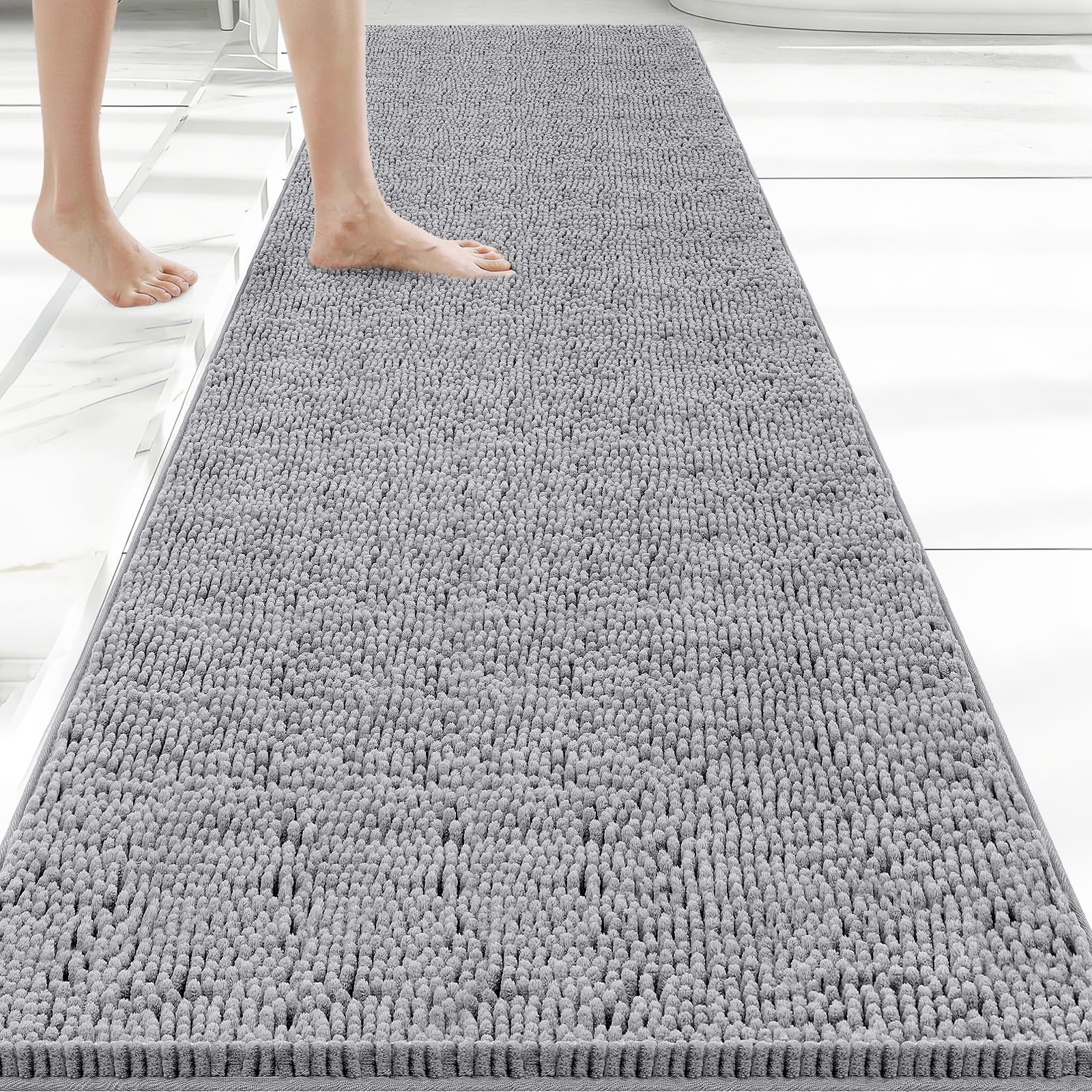 Bcoimo Bathroom Rugs 24x17, Bath Mats for Bathroom Non Slip with Rubber Backing,High Absorbent Microfiber Bath Rugs Quick Drying, Machine Washable, Durable Decor