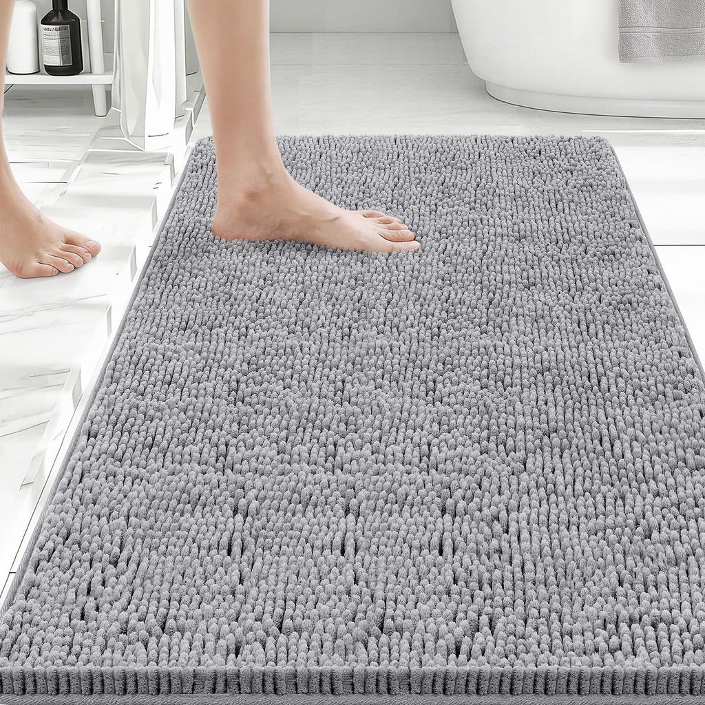 Bcoimo Bathroom Rugs 24x17, Bath Mats for Bathroom Non Slip with Rubber Backing,High Absorbent Microfiber Bath Rugs Quick Drying, Machine Washable, Durable Decor