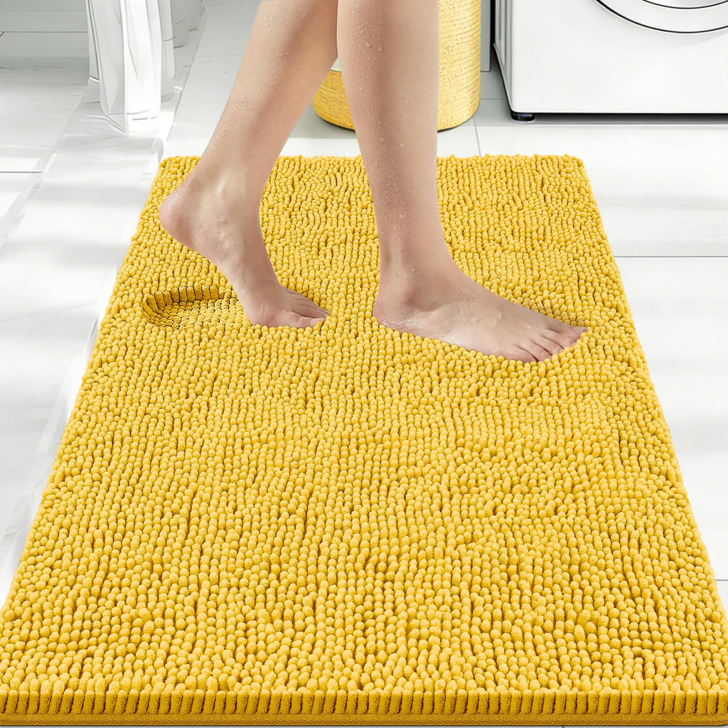 Bcoimo Bathroom Rugs 24x17, Bath Mats for Bathroom Non Slip with Rubber Backing,High Absorbent Microfiber Bath Rugs Quick Drying, Machine Washable, Durable Decor