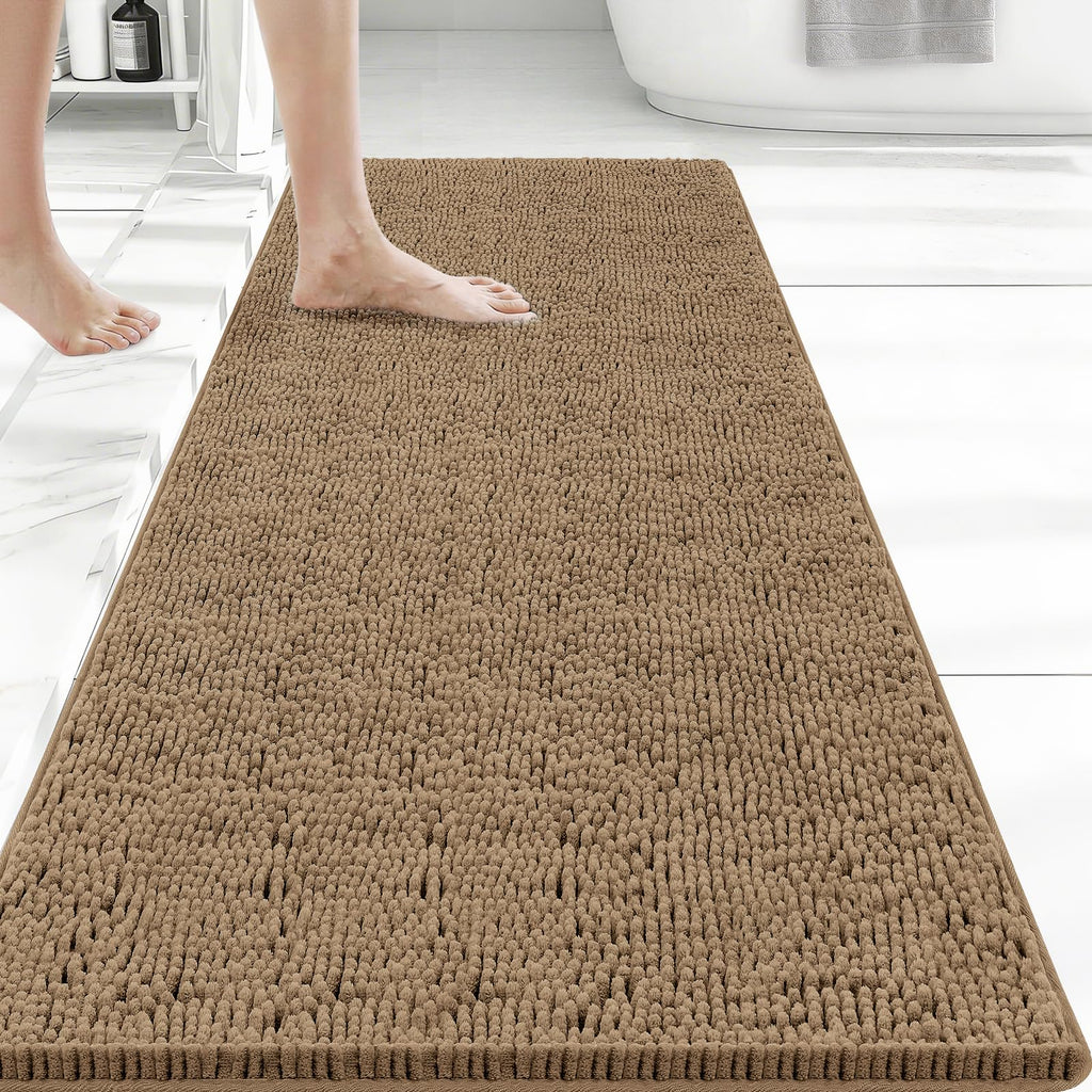 Bcoimo Bathroom Rugs 24x17, Bath Mats for Bathroom Non Slip with Rubber Backing,High Absorbent Microfiber Bath Rugs Quick Drying, Machine Washable, Durable Decor
