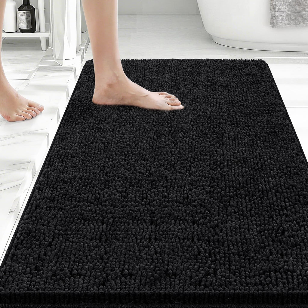 Bcoimo Bathroom Rugs 24x17, Bath Mats for Bathroom Non Slip with Rubber Backing,High Absorbent Microfiber Bath Rugs Quick Drying, Machine Washable, Durable Decor