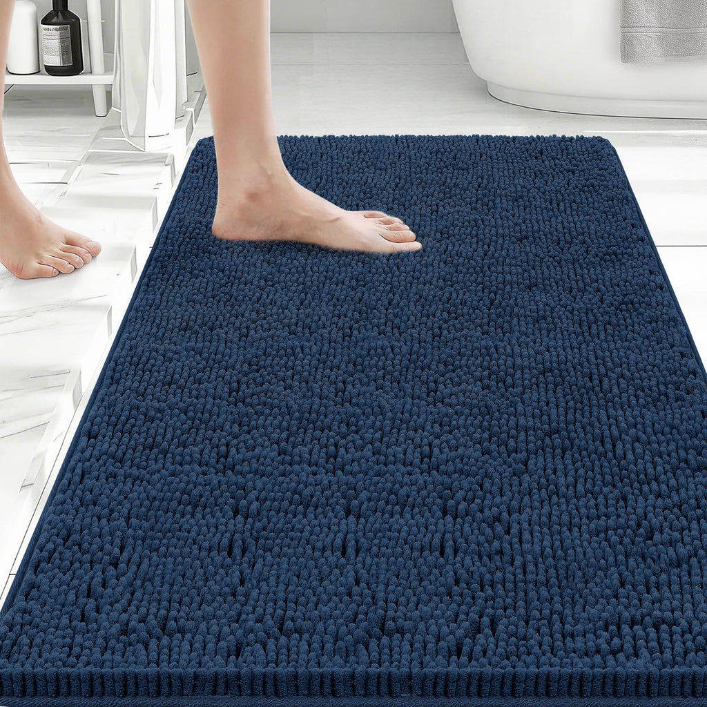 Bcoimo Bathroom Rugs 24x17, Bath Mats for Bathroom Non Slip with Rubber Backing,High Absorbent Microfiber Bath Rugs Quick Drying, Machine Washable, Durable Decor