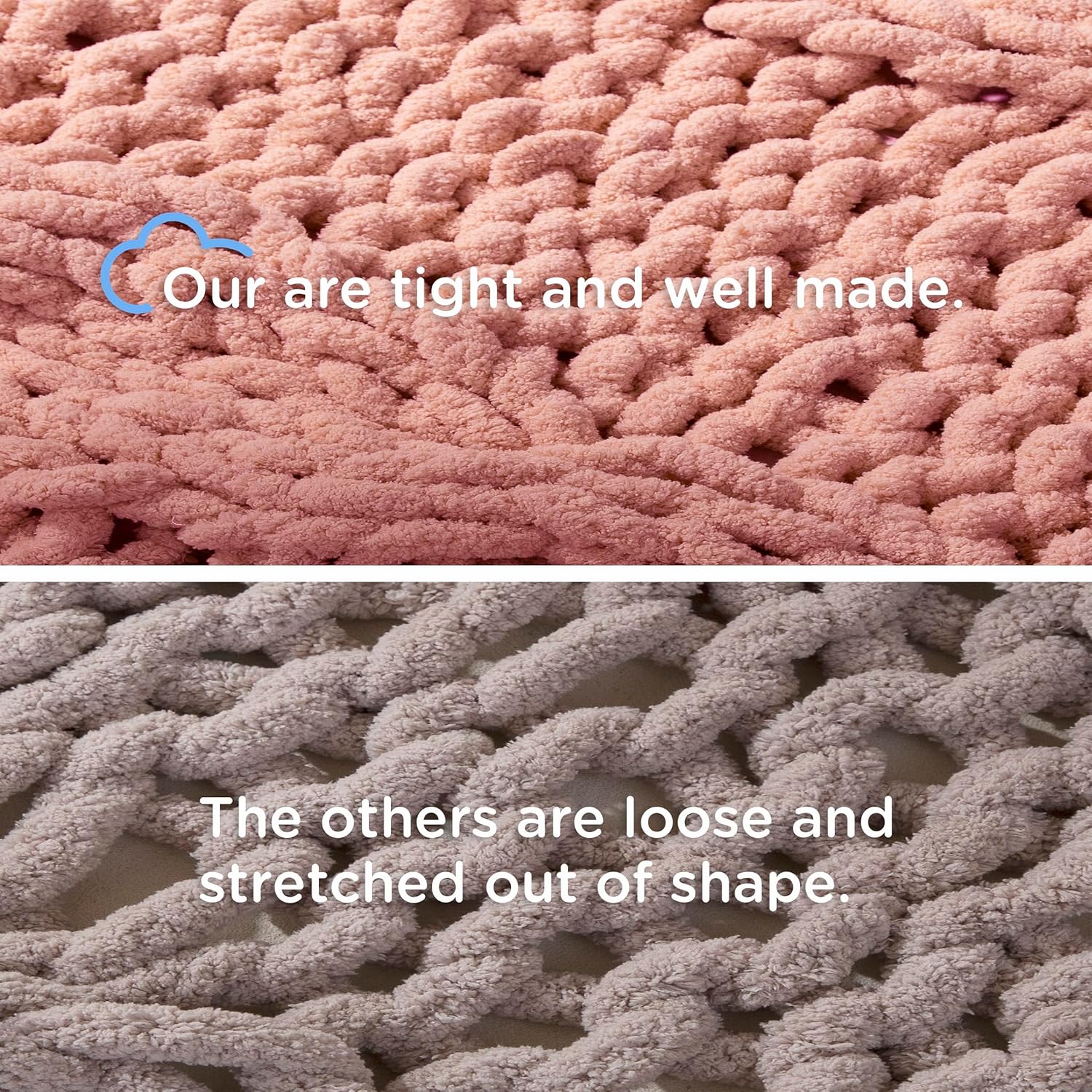 50x60 Inch Pink 100% Hand Knitted Chunky Soft Thick Warm Knit Throw Blanket for Couch Winter Use