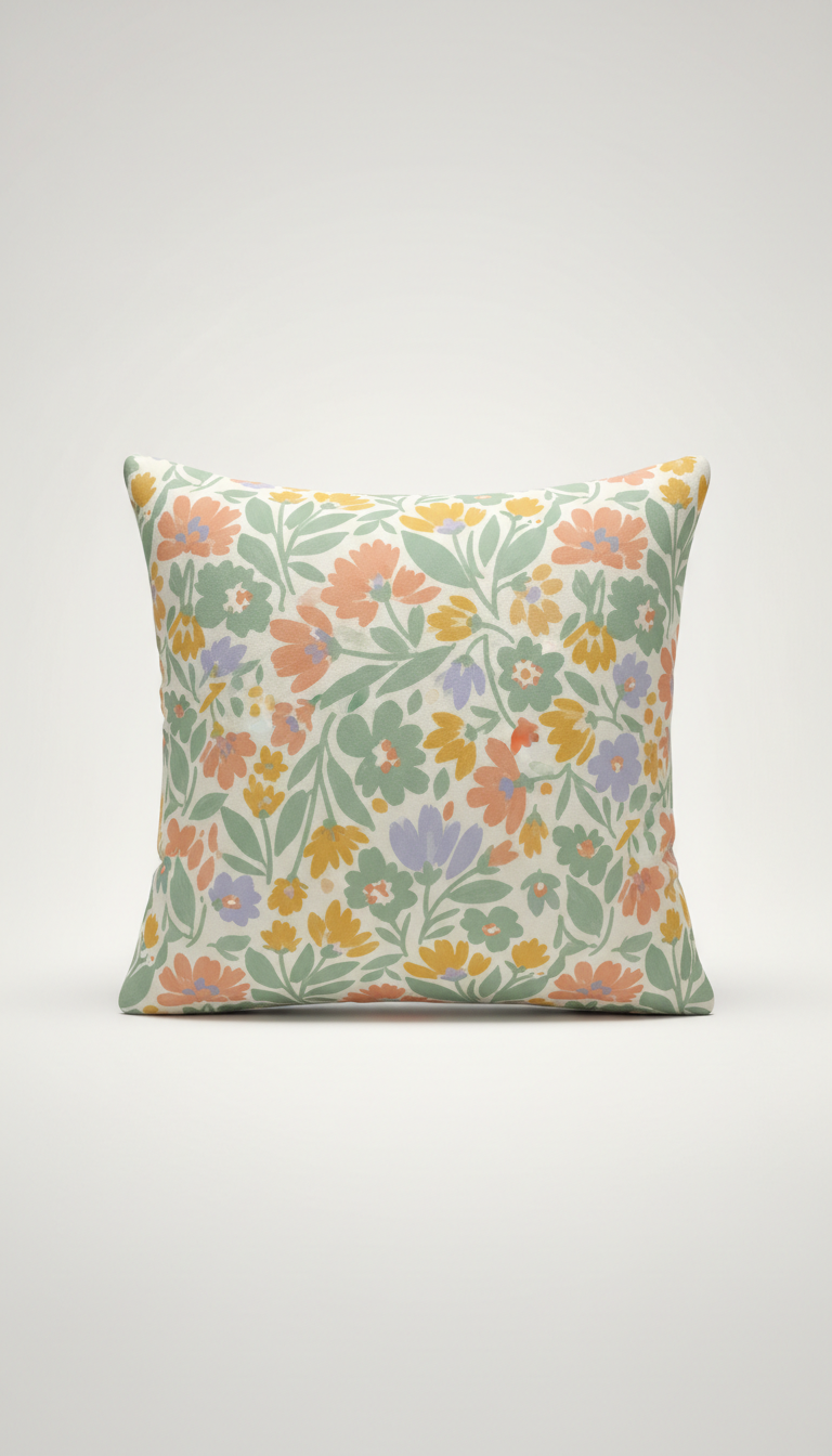 Bold floral decorative pillow